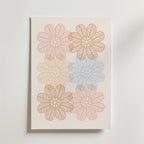 Pastel Flower Geometry – stilfullt konsttryck från Bozetto, tryckt på matt finpapper