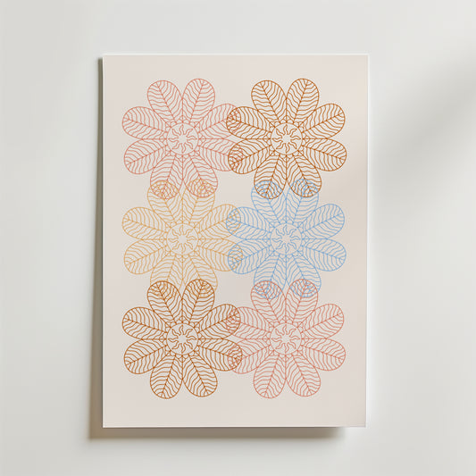 Pastel Flower Geometry Poster