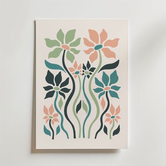 Pastel Bloom Garden Poster