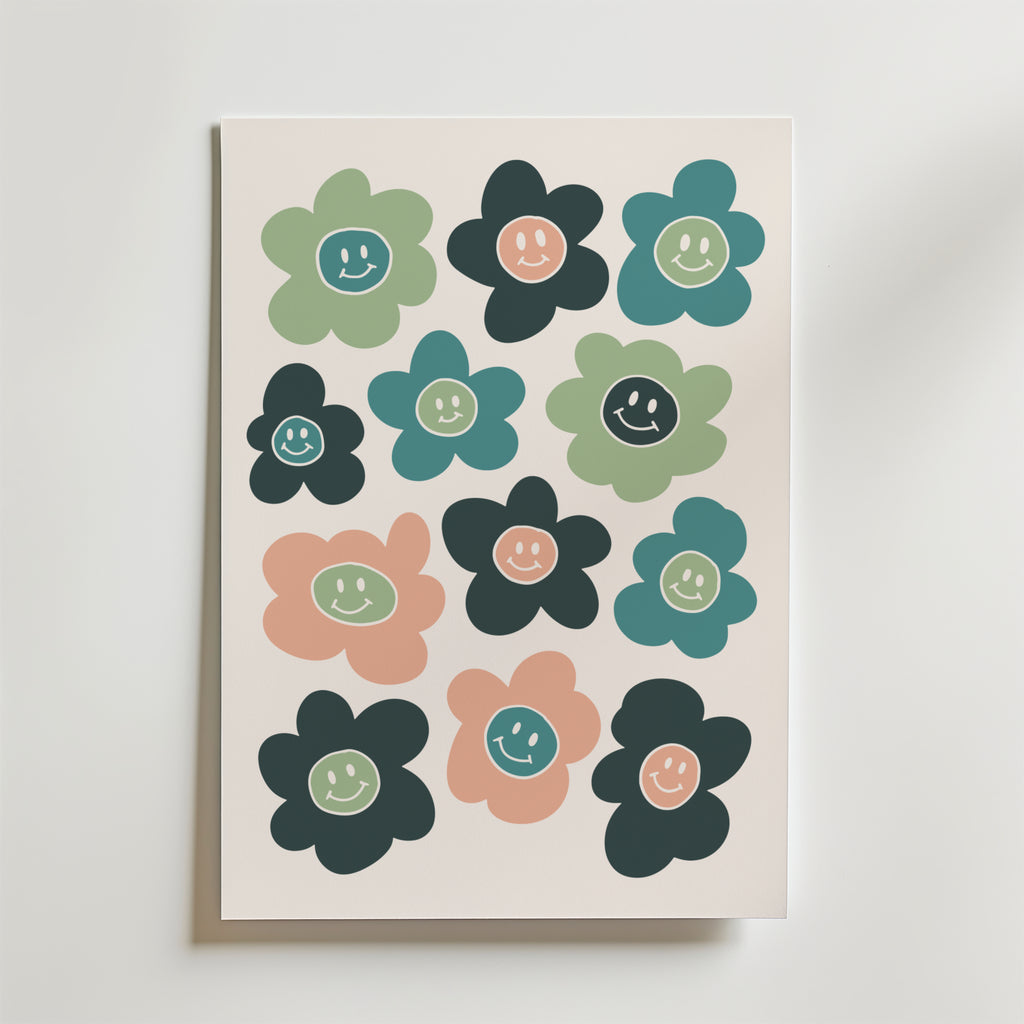 Smiling Blossoms – stilfullt konsttryck från Bozetto, tryckt på matt finpapper i hög tryckkvalitet