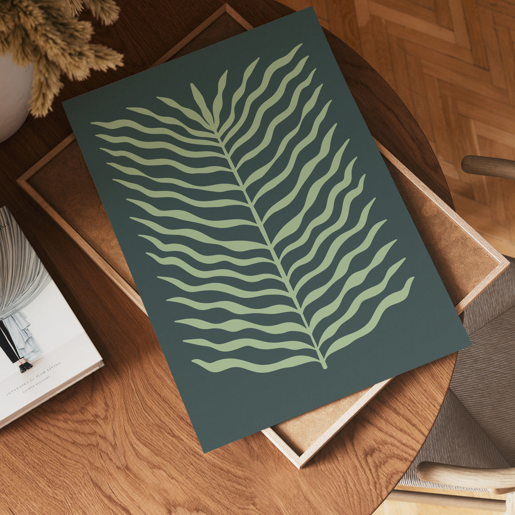 Green Leaf Flow poster visad rakt fram – Bozetto affisch i hög tryckkvalitet i hög tryckkvalitet
