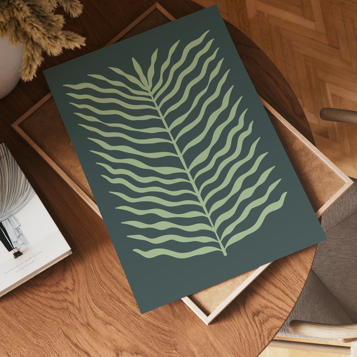 Green Leaf Flow poster visad rakt fram – Bozetto affisch i hög tryckkvalitet i hög tryckkvalitet