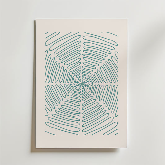 Teal Spiral Symmetry Poster