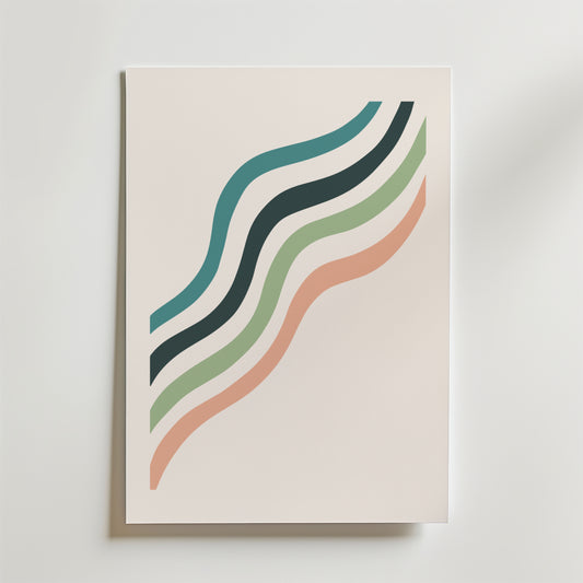 Wavy Minimal Lines Poster