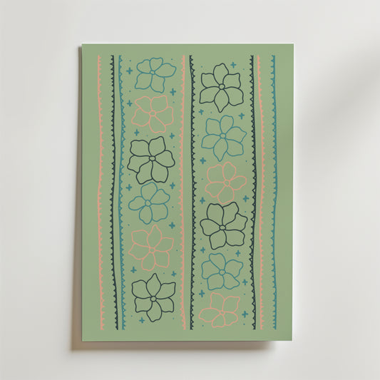Pastel Garden Lines Poster