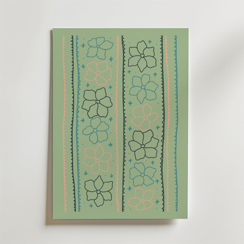 Pastel Garden Lines Poster