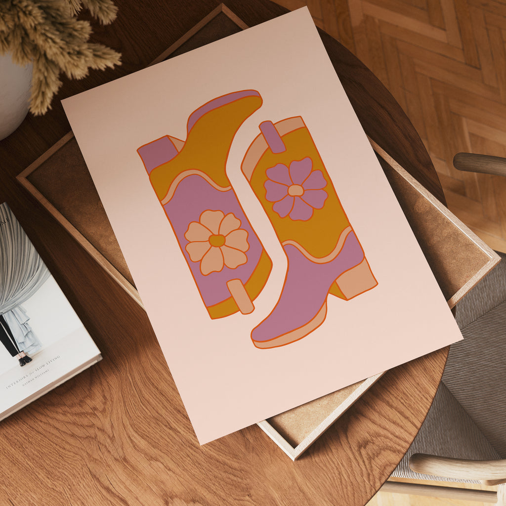 Boots and Blooms poster visad rakt fram – Bozetto affisch i hög tryckkvalitet i hög tryckkvalitet