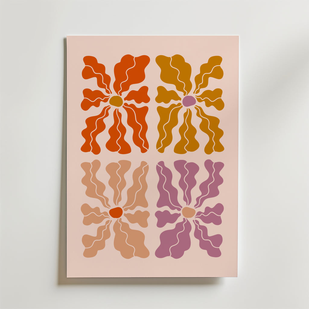 Petal Variations – stilfullt konsttryck från Bozetto, tryckt på matt finpapper i hög tryckkvalitet