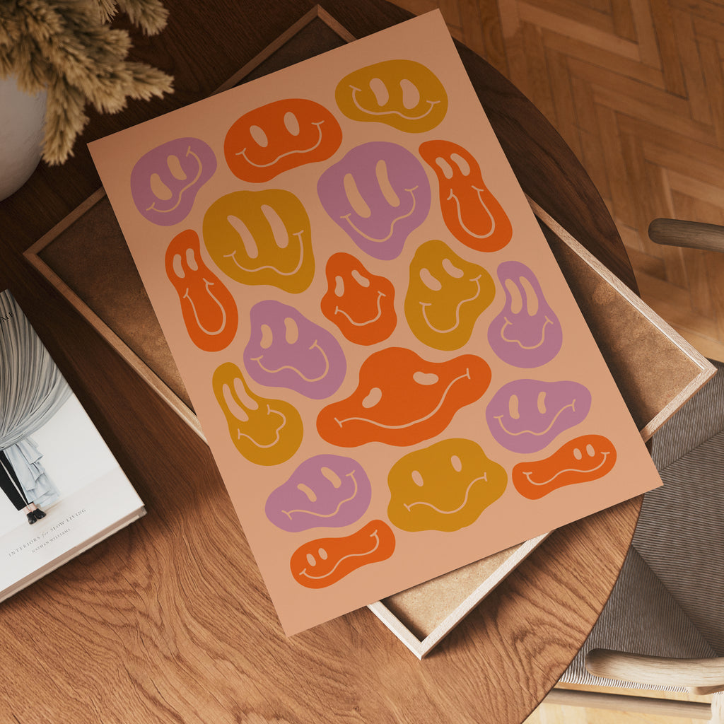 Smiley Faces Abstract poster visad rakt fram – Bozetto affisch i hög tryckkvalitet