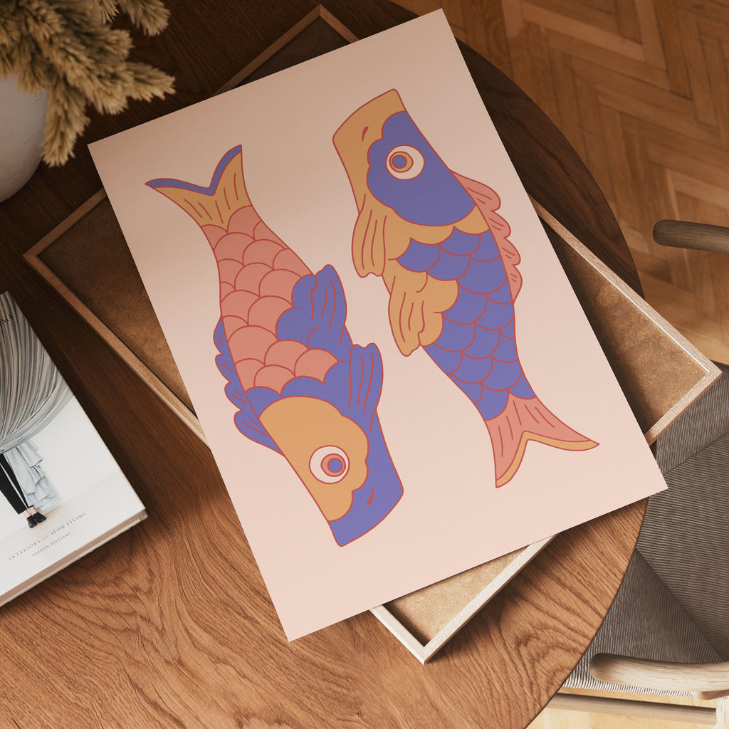 Koi Harmony Duo poster visad rakt fram – Bozetto affisch i hög tryckkvalitet i hög tryckkvalitet
