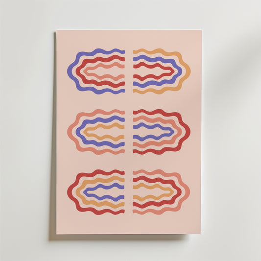 Wavy Symmetry Pink Poster