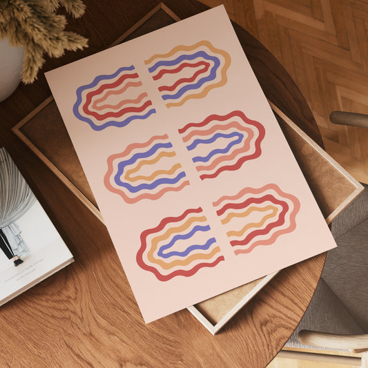 Wavy Symmetry Pink Poster