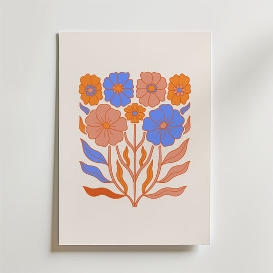 Bold Blue Blooms Poster