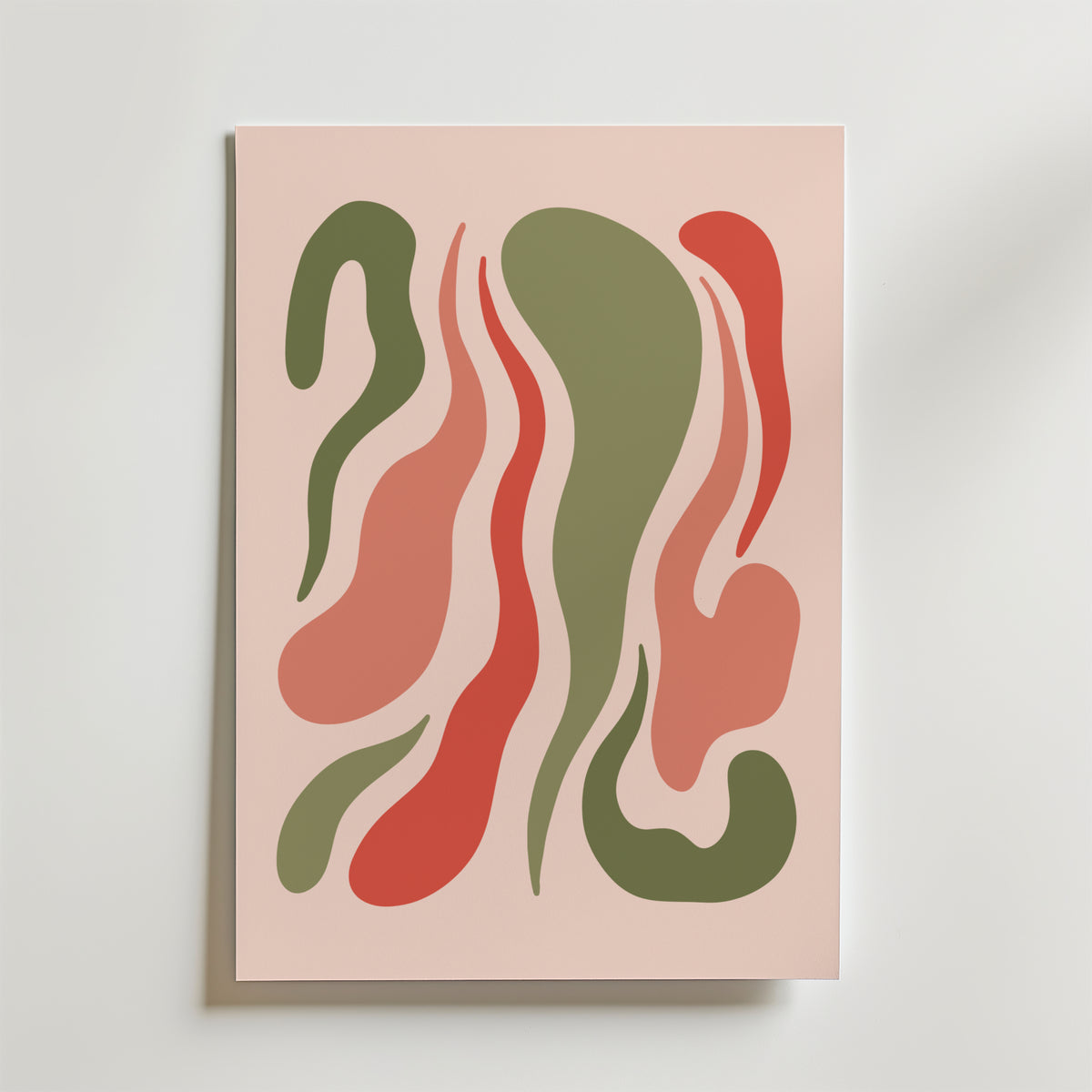 Organic Waves in Earth Tones – stilfullt konsttryck från Bozetto, tryckt på matt finpapper