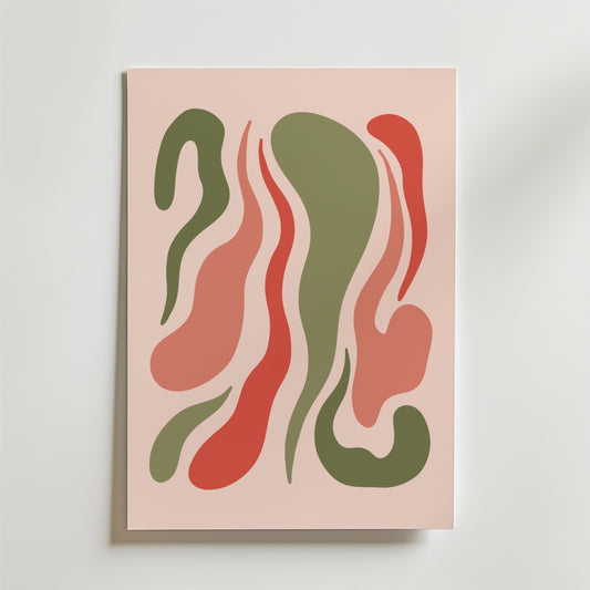 Organic Waves in Earth Tones Poster