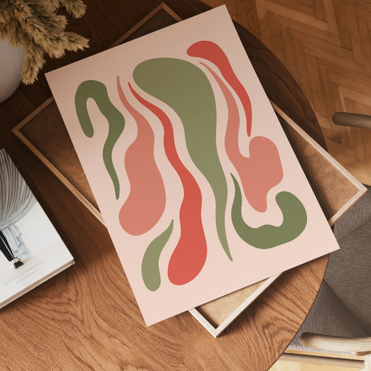 Organic Waves in Earth Tones Poster