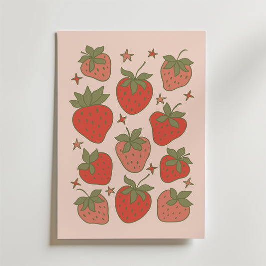Cute Strawberries Poster