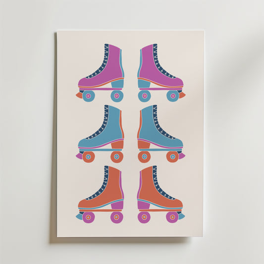 Retro Roller Skates Poster
