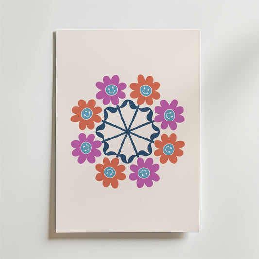 Geometric Floral Mandala Poster