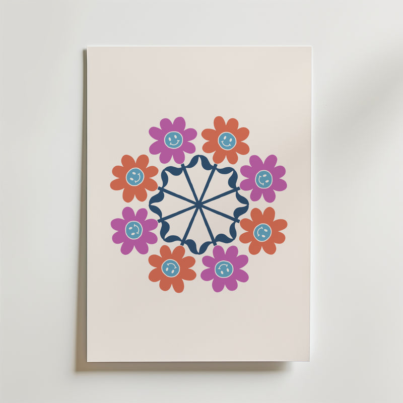 Geometric Floral Mandala Poster