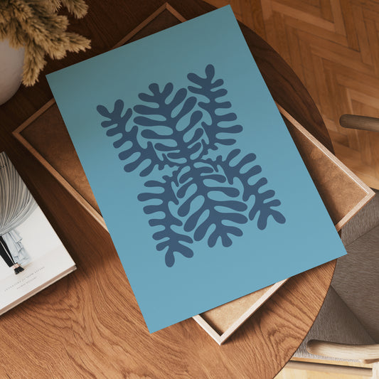 Deep Blue Symmetry Poster