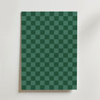 Green Checkerboard – stilfullt konsttryck från Bozetto, tryckt på matt finpapper