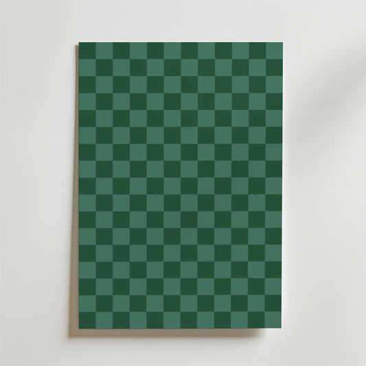 Green Checkerboard Poster