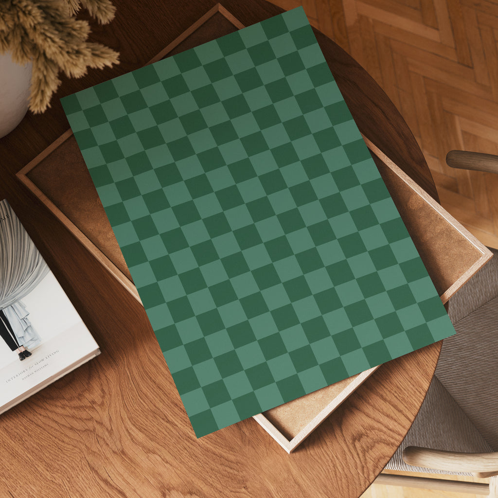Green Checkerboard poster visad rakt fram – Bozetto affisch i hög tryckkvalitet i hög tryckkvalitet