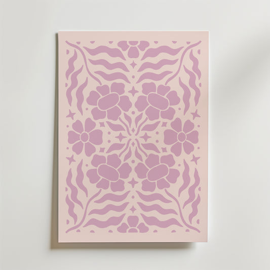 Lavender Floral Symmetry Poster