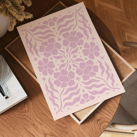 Lavender Floral Symmetry Poster