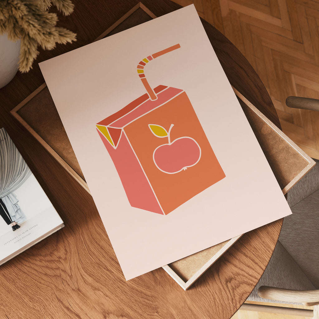 Pink Juice Box poster visad rakt fram – Bozetto affisch i hög tryckkvalitet i hög tryckkvalitet