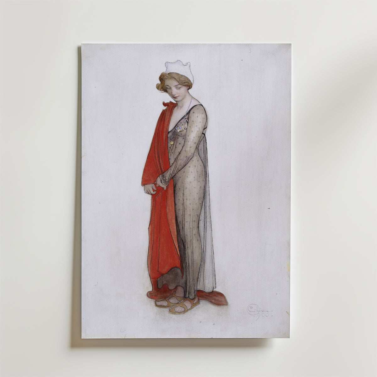Carl Larsson Rouge et noir – stilfullt konsttryck från Bozetto, tryckt på matt finpapper