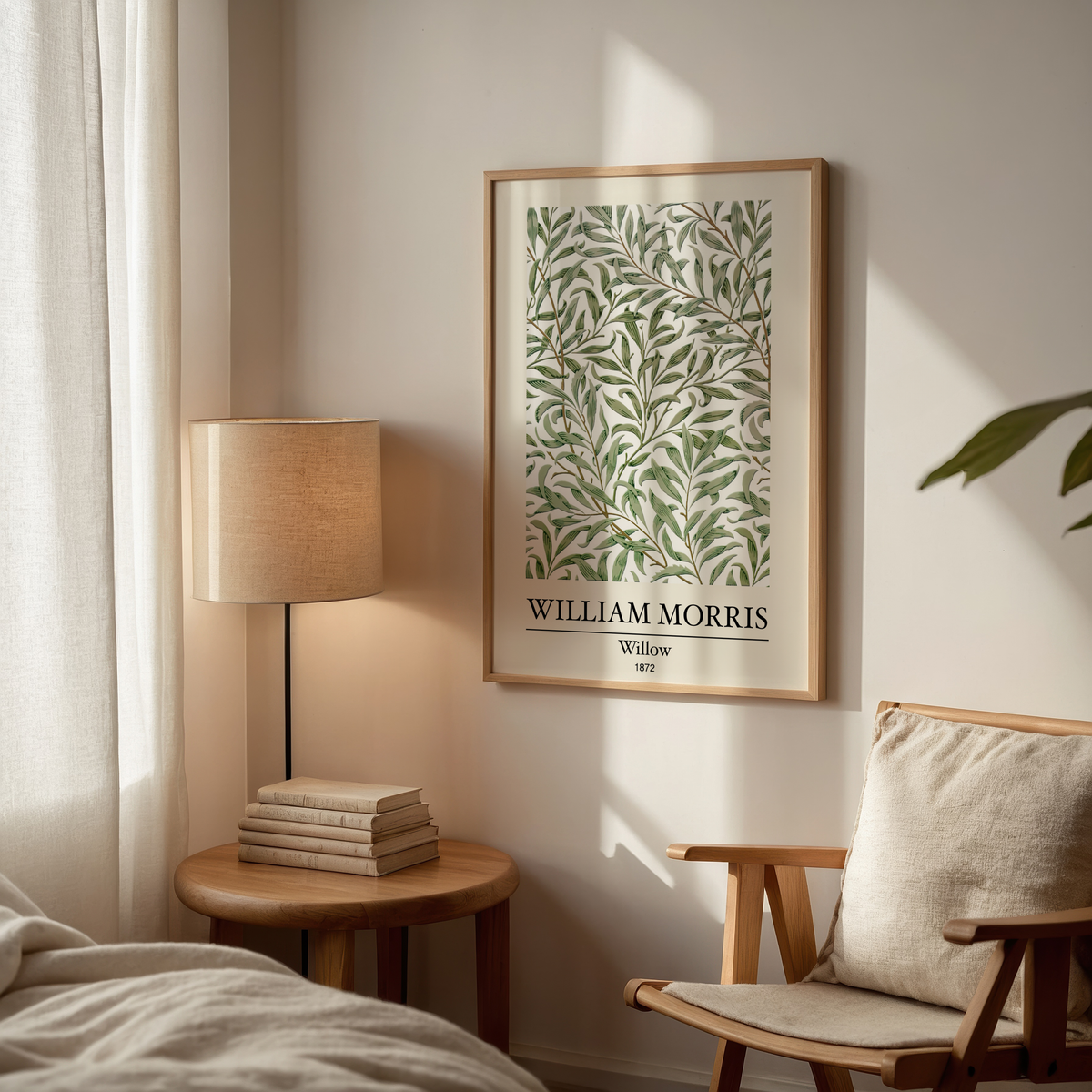 William Morris Willow affisch i ljust minimalistiskt vardagsrum – köp enkelt hos Bozetto