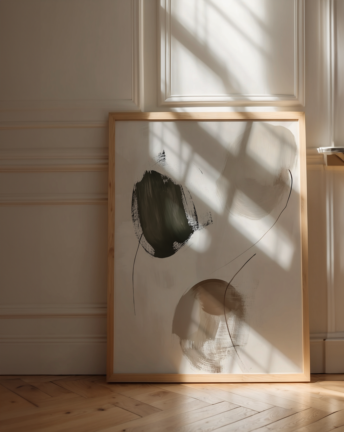 Mockup av Organic Flow No.2 affisch på vägg – köp enkelt hos Bozetto i hög kvalitet