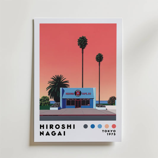 Hiroshi Nagai Sunset Record Store Poster