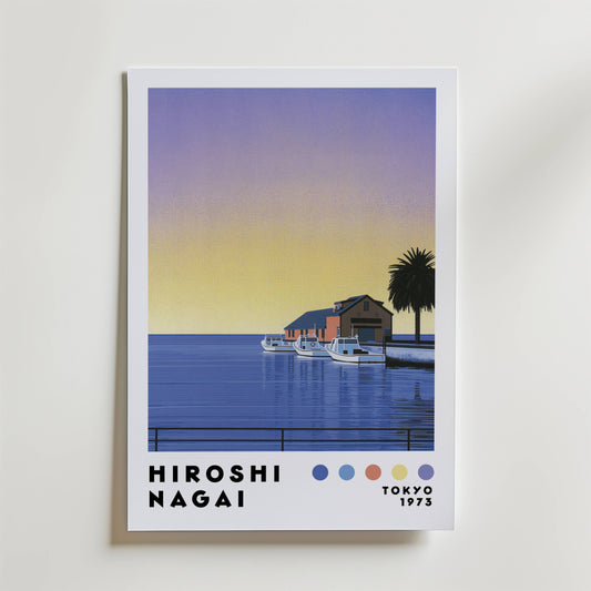 Hiroshi Nagai Sunset Marina Poster
