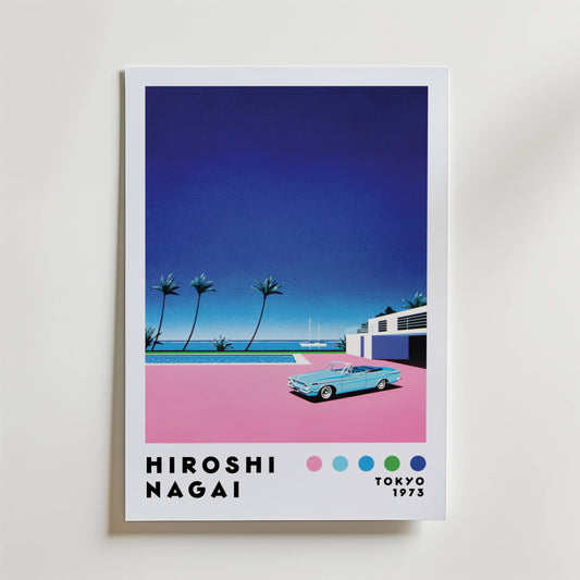 Hiroshi Nagai Pink Sunset Ride Poster