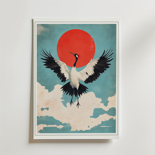 Soaring Crane Poster
