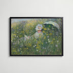 Claude Monet Dans La Prairie 1876 affisch i modern svart ram – stark kontrast och stil, Bozetto