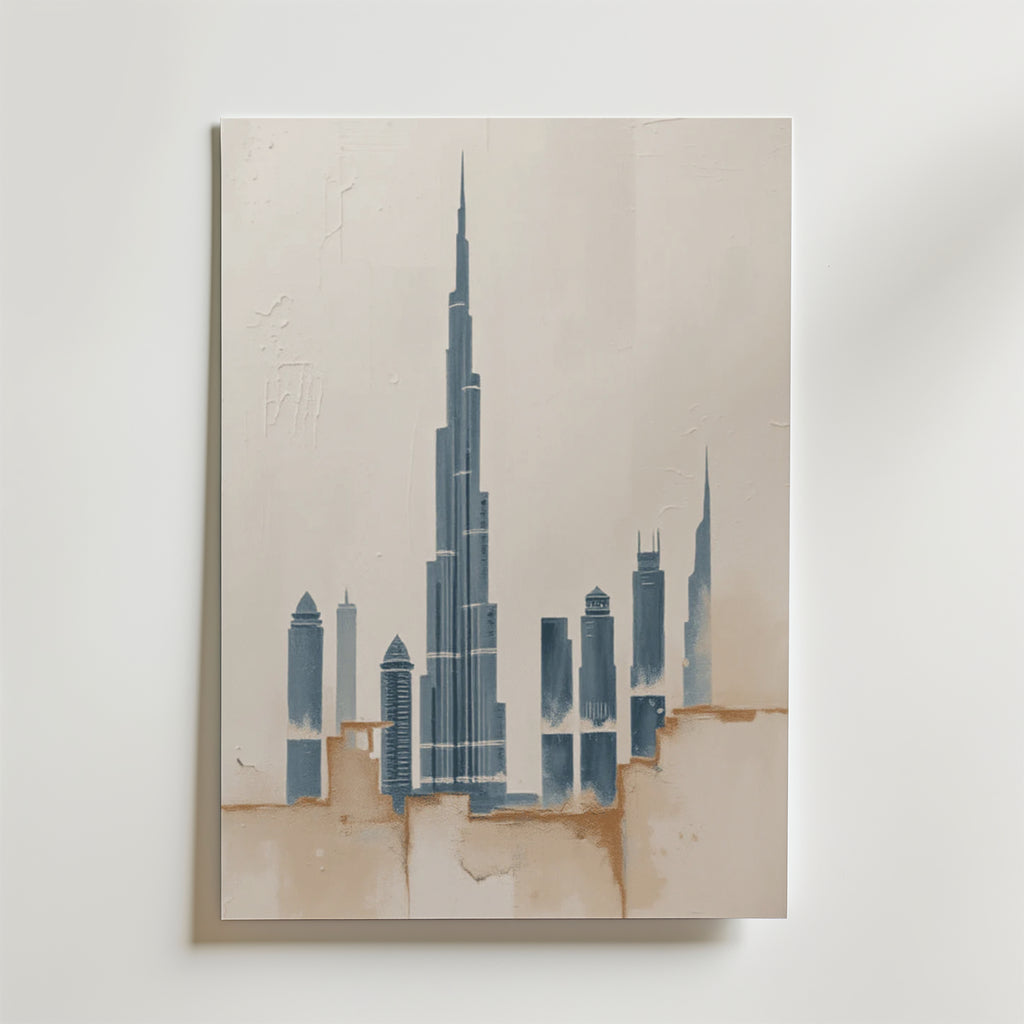 Dubai City – stilfullt konsttryck från Bozetto, tryckt på matt finpapper i hög tryckkvalitet