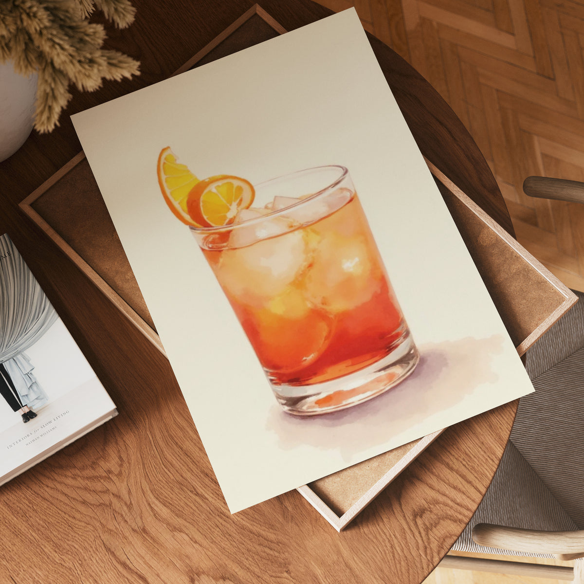 Orange cocktail Drink poster visad rakt fram – Bozetto affisch i hög tryckkvalitet