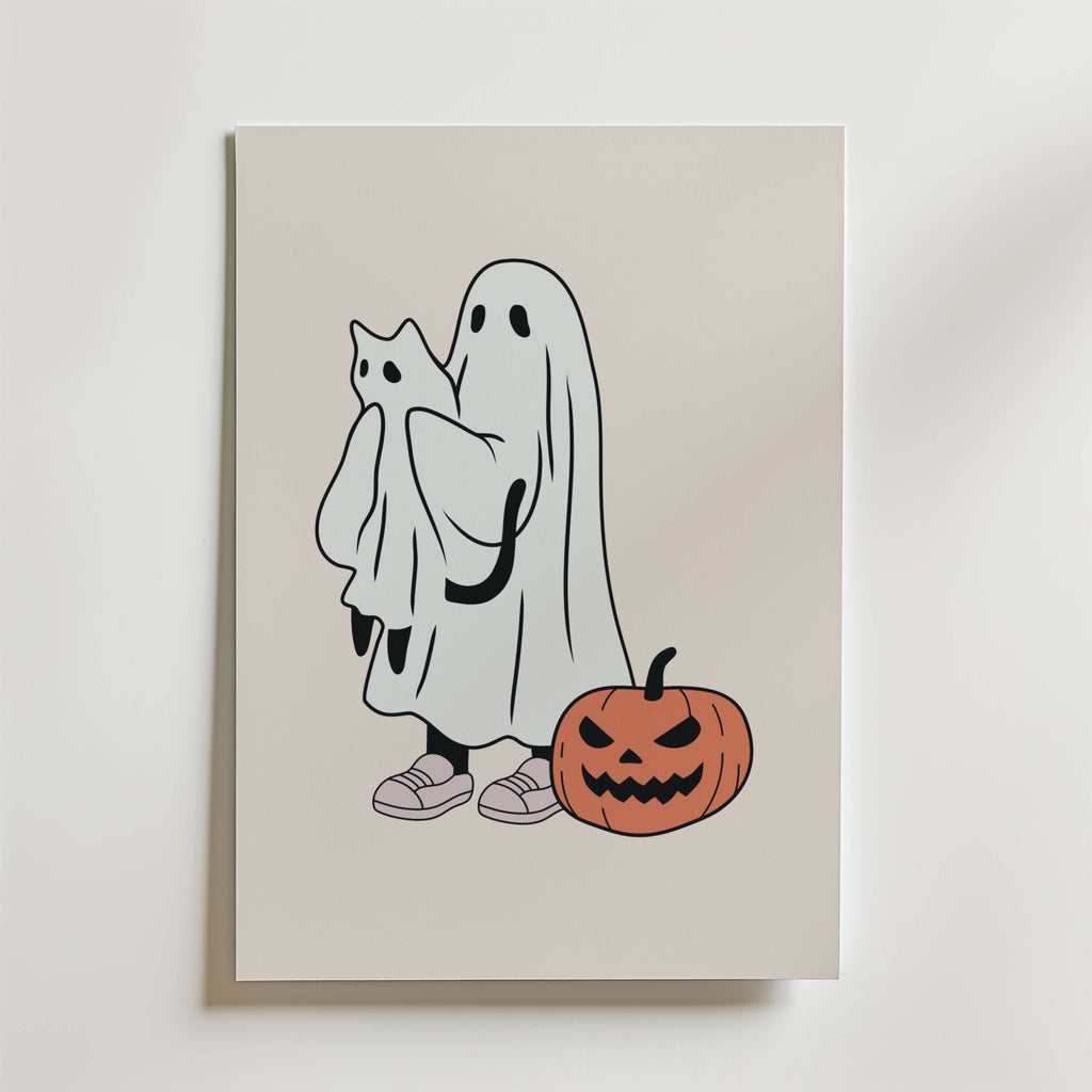 Ghostly Friends – stilfullt konsttryck från Bozetto, tryckt på matt finpapper i hög tryckkvalitet