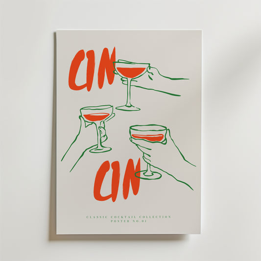 Cin Cin Classic Cocktail Poster