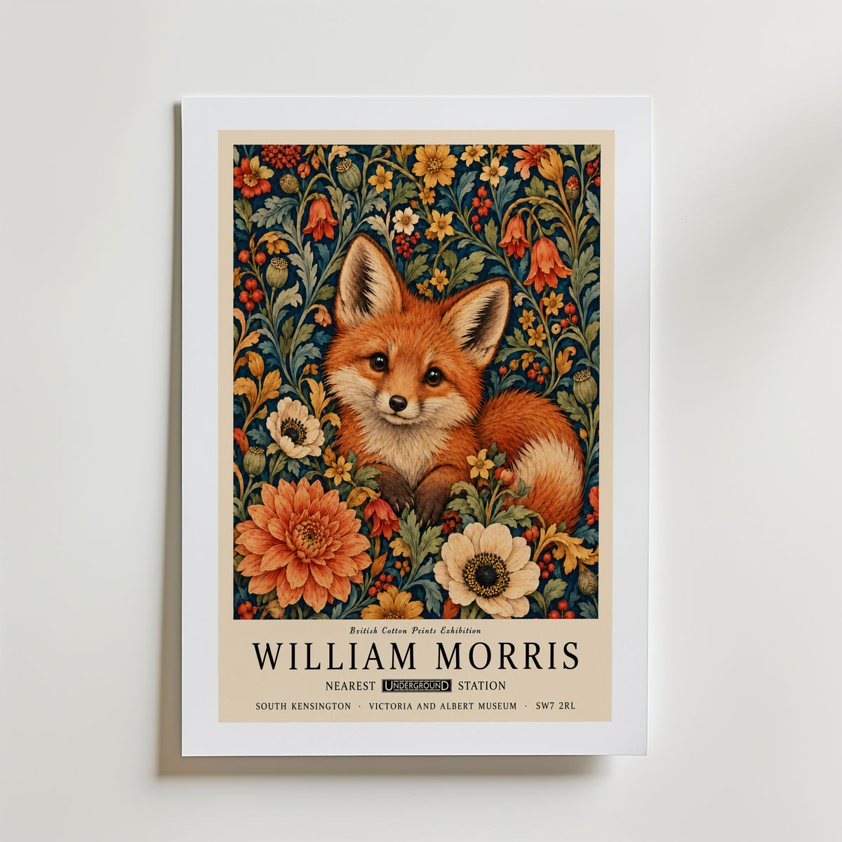 William Morris Velvet Fox Poster – med passepartout