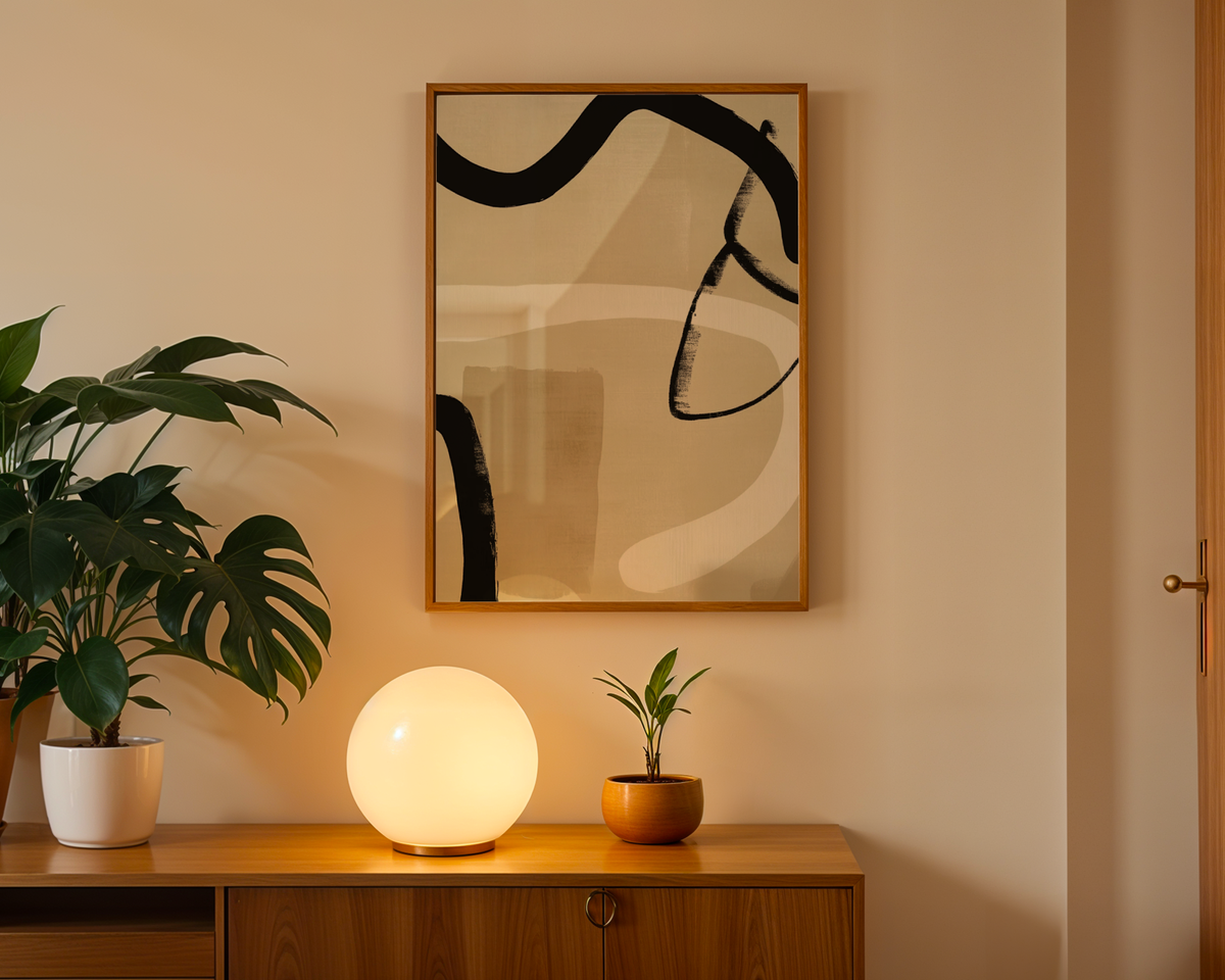 Mockup av Abstract Harmony affisch på vägg – köp enkelt hos Bozetto i hög kvalitet