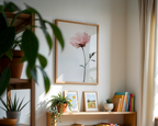 Väggmockup av White Rose Elegance affisch på ljus vägg – Bozetto konsttryck – nr 3