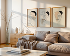 Mockup av Abstract Bearded Man affisch på vägg – köp enkelt hos Bozetto i hög kvalitet