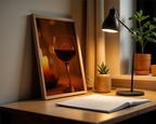 Mockup av Velvet Night Wine affisch på vägg – köp enkelt hos Bozetto i hög kvalitet