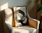 Mockup av Interlocking Circles affisch på vägg – köp enkelt hos Bozetto i hög kvalitet