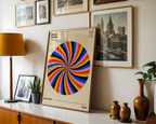 Mockup av Bauhaus Spiral affisch på vägg – köp enkelt hos Bozetto i hög kvalitet